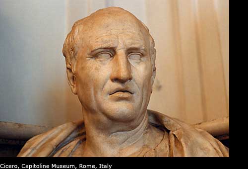 Photos of the statue of Cicero, Rome, Italy